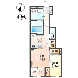 メゾンモンレーヴ【1階】の間取り