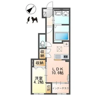 メゾンモンレーヴ【1階】の間取り