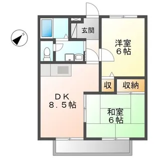 ハイツサンシティー保城【1階】の間取り