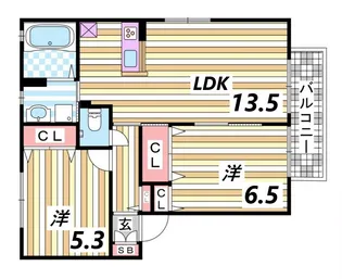 シャーメゾン玉手【2階】の間取り