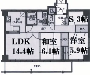 フィールトレイン【4階】の間取り