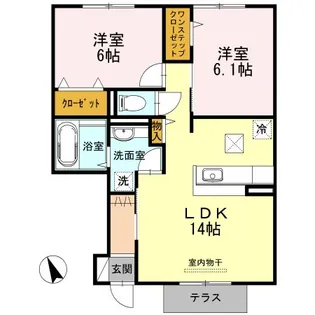 セジュールプランドール B棟【1階】の間取り