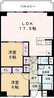 2LDKの間取り画像