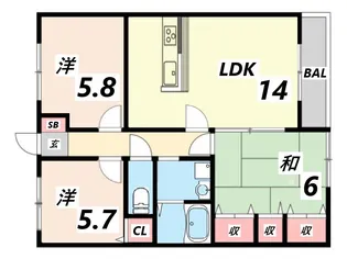 カサグランデ東延末【2階】の間取り