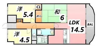 手柄アートスカイハイツ【2階】の間取り