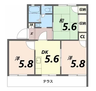 タウニィ北平野【1階】の間取り