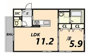 クレールメゾン【2階】の間取り