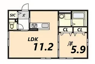 クレールメゾン【1階】の間取り