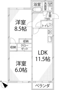 ヘーベル八代【1階】の間取り
