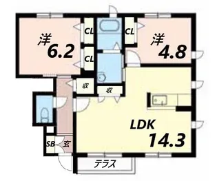 シャーメゾンアミトマーネ【1階】の間取り