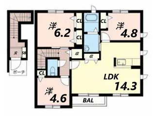シャーメゾンアミトマーネ【2階】の間取り