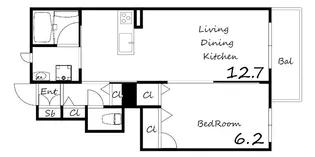 1LDKの間取り画像