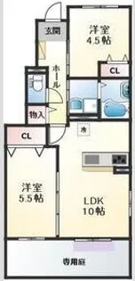 ポルテ ボヌール【1階】の間取り