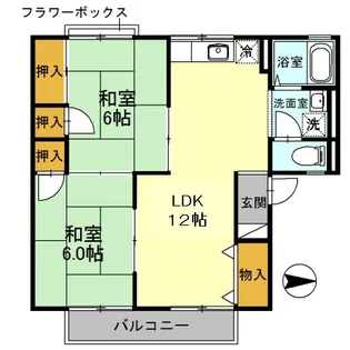 2LDKの間取り画像