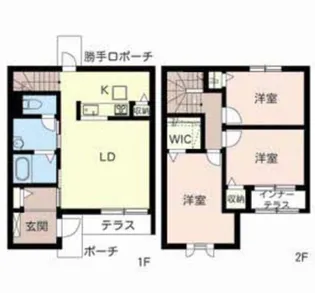 兵庫県姫路市広畑区蒲田3丁目【テラスハウス】の間取り
