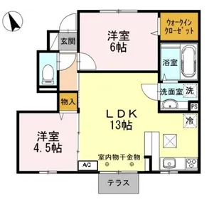 ユウハイツG【1階】の間取り