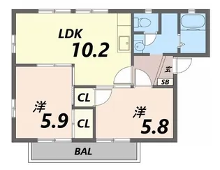 クレスコ C【1階】の間取り