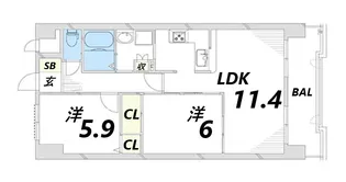 プレステージ姫路坂田町【9階】の間取り