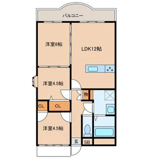 メゾンドール姫路英賀保【3階】の間取り