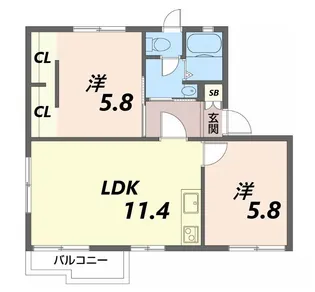 英賀保ハイツ3【2階】の間取り