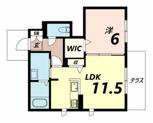 メゾンドクレール【1階】の間取り