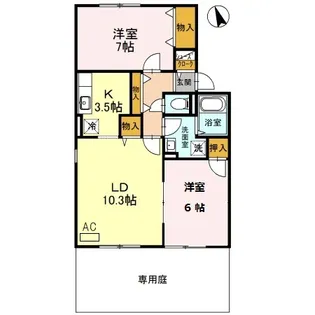 サンマルシェ B棟【1階】の間取り