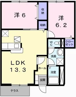 カーサ・フィオーレ中島A【1階】の間取り