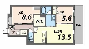 オカバ姫路青山シャーメゾンA【1階】の間取り