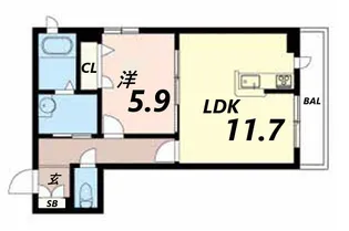 F-SITE東雲【3階】の間取り