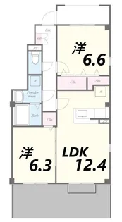ユートピー・エイト南【1階】の間取り