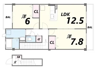 ユートピー・エイト南【2階】の間取り