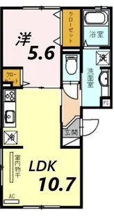 ラフィーネ亀山【1階】の間取り