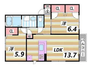 MAST COURT加茂【1階】の間取り