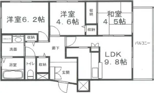 ハッピーコート御立【4階】の間取り
