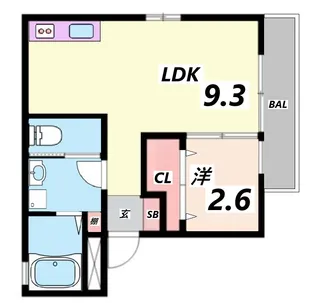 ルミエール神屋町【2階】の間取り