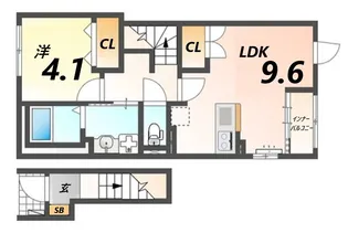 クローバーエイト【2階】の間取り