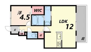 MISTRAL恵美酒【1階】の間取り