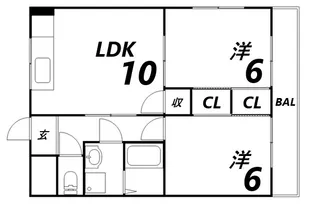 ピュア東姫路【2階】の間取り