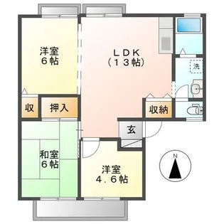 サンライフ玉手【2階】の間取り
