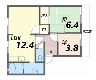 タウニィ高岡B棟【1階】の間取り