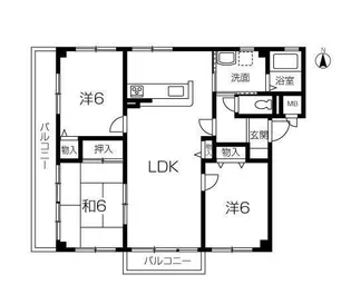 リバティ田寺【2階】の間取り