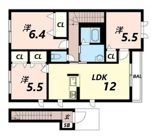アゼリア宮上C【2階】の間取り