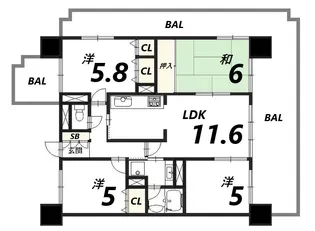リベール姫路駅前Ⅱ【2階】の間取り