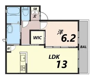 シャーメゾンかみやB棟【1階】の間取り