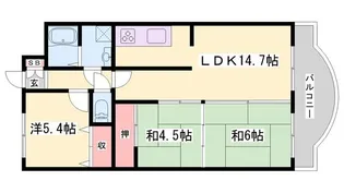 手柄アートスカイハイツ【4階】の間取り