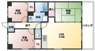 ハピネス北条【3階】の間取り