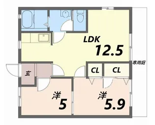 フレグランスH・M【1階】の間取り