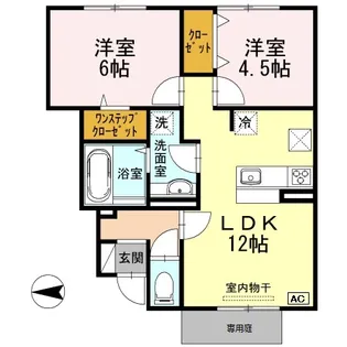 ルースコンフォール【1階】の間取り