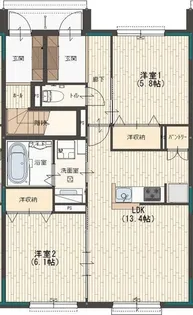 フェリオ勝原【1階】の間取り