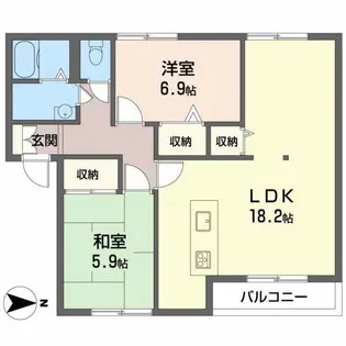 ザックス英賀保A棟【2階】の間取り